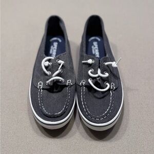 Sperry Lounge Camp Gray Women's Canvas Boat Shoes